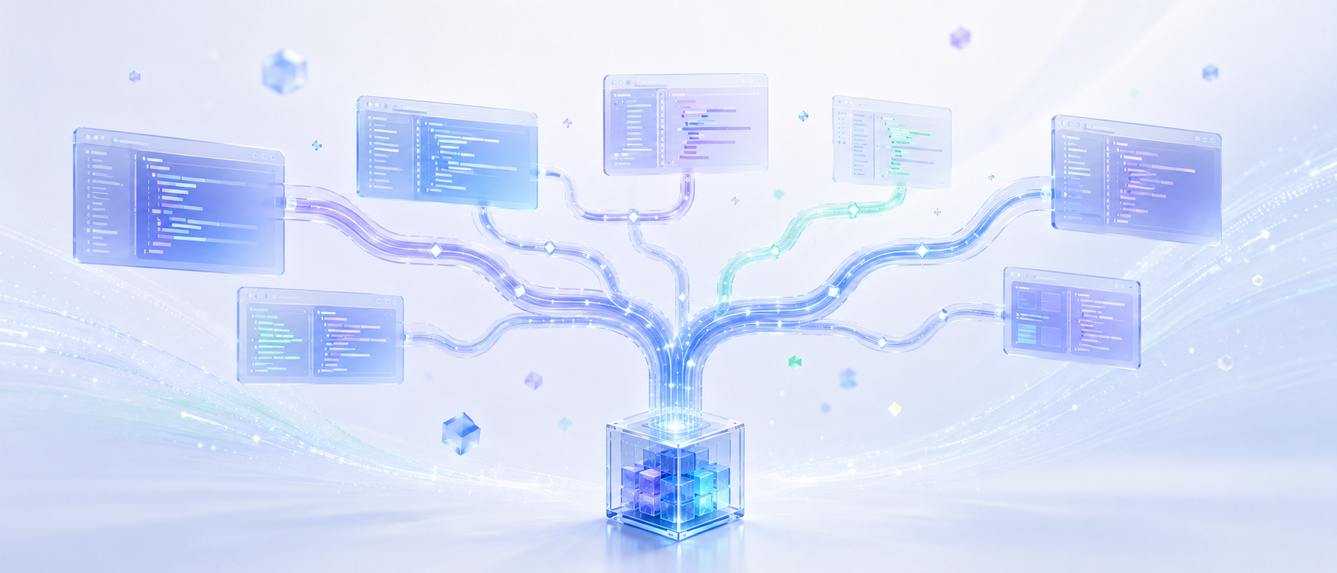 Open-source code windows branching from a core deployment cube